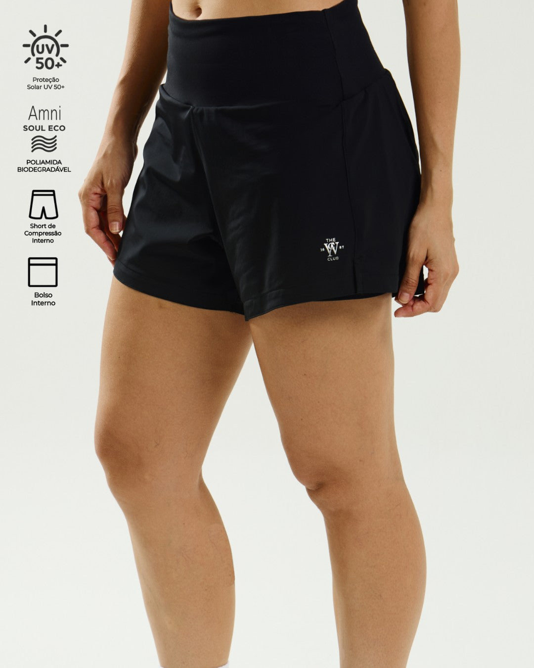 Short Majors Cintura Alta Com Compressão Interna