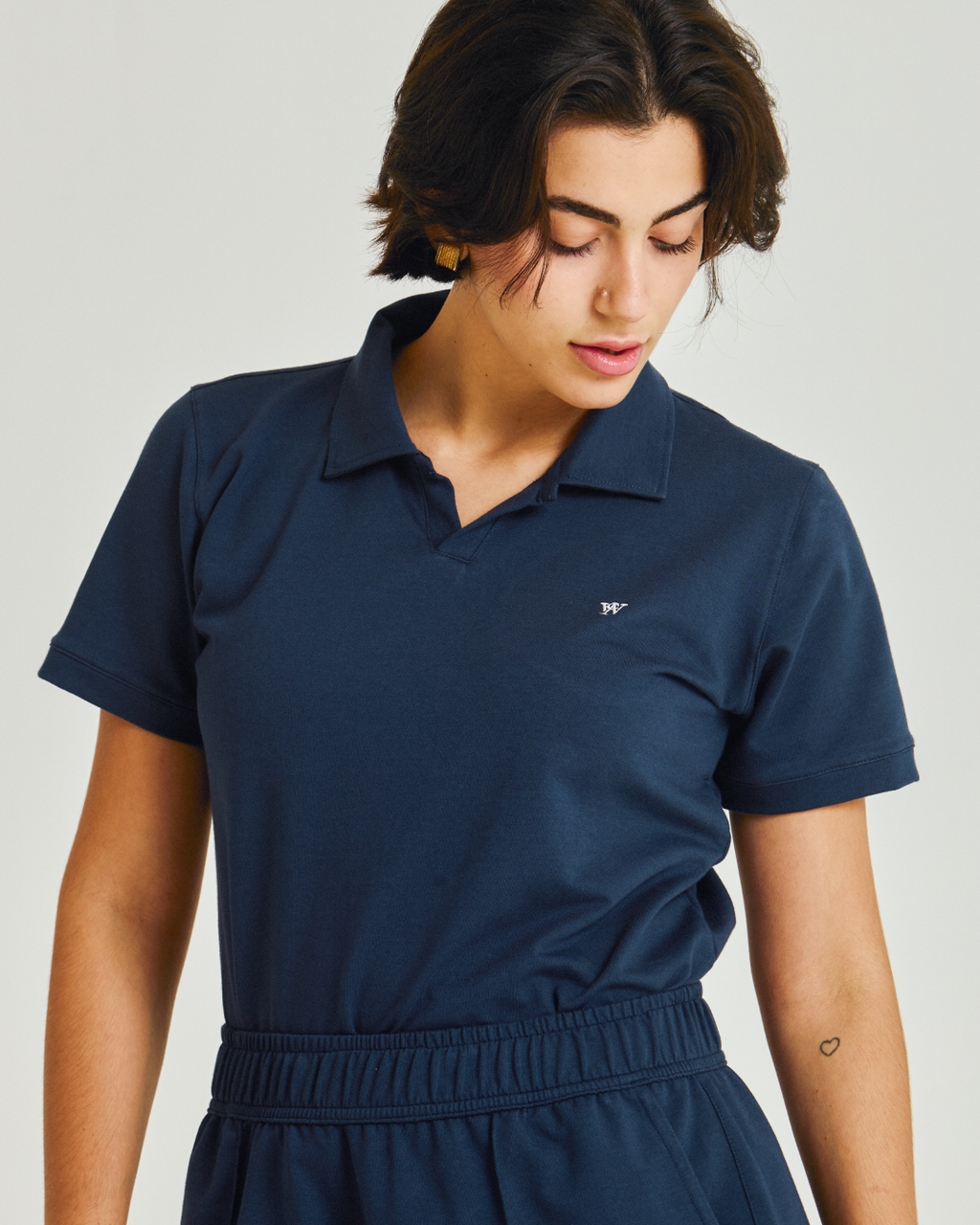 Polo Riviera feminina em algodão
