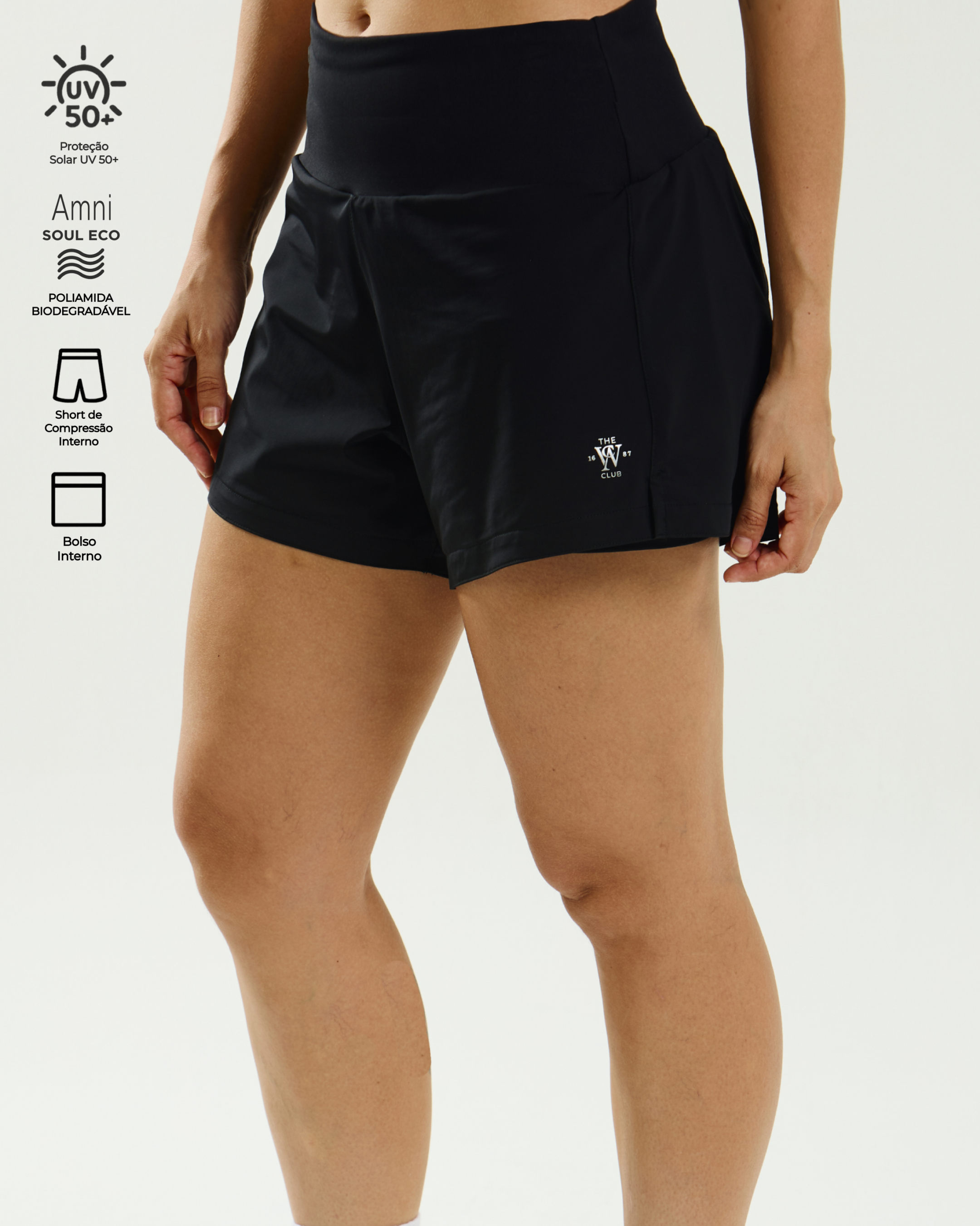 Short Majors Cintura Alta Com Compressão Interna Feminino