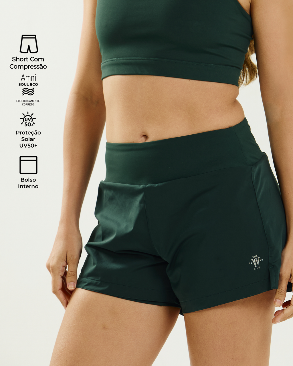 Short Majors Cintura Alta Com Compressão Interna Feminino