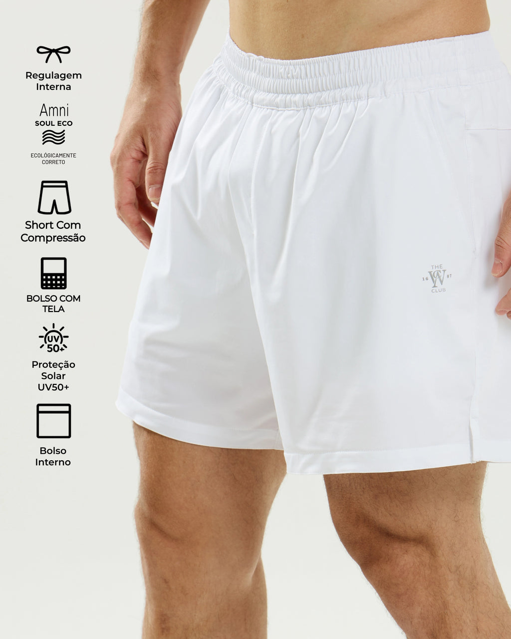 Short Masculino SportClub com Compressão Interna e Bolso